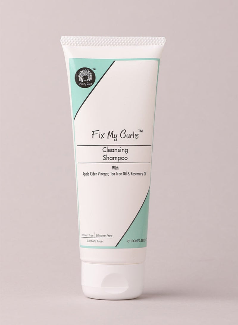 Fix My Curls Cleansing Shampoo | 100GM / 250GM | Enriched with Apple Cider Vinegar, Tea Tree & Rosemary Oil| Anti-Frizz, Anti-Itch | pH Balanced, Paraben-Free, Silicone-Free & Sulfate-Free | Fix My Curls  - Image 1