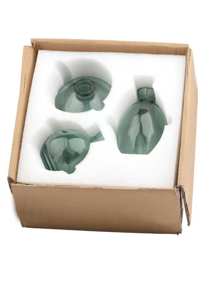 أزهار صغيرة للديكور الجدول, القديم, مصنوعة يدويا, 3 قطعة صغيرة زهرة الزجاج زهرة خضراء, مجموعة حديثة, زهرة زجاجية هيدروبونيك رقيقة للزهور, الديكور, حفل الزفاف, الجدول, المعيشة - Image 4