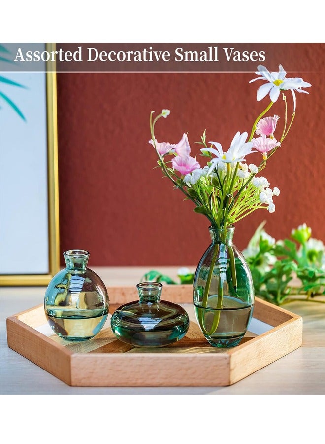 أزهار صغيرة للديكور الجدول, القديم, مصنوعة يدويا, 3 قطعة صغيرة زهرة الزجاج زهرة خضراء, مجموعة حديثة, زهرة زجاجية هيدروبونيك رقيقة للزهور, الديكور, حفل الزفاف, الجدول, المعيشة - Image 5
