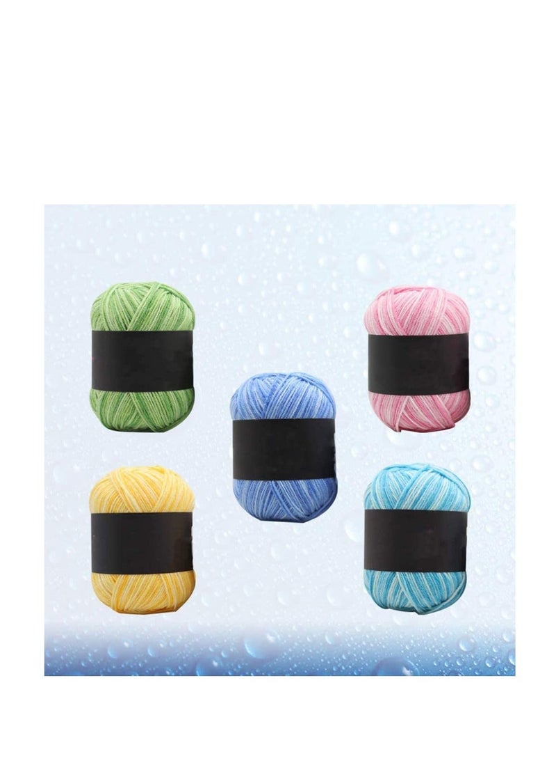 Generic - Crochet Yarn Five Piece Multicolored, Acrylic Knitting Yarn, Hand Knitting Yarn, Weaving Yarn, Crochet Thread - Image 1