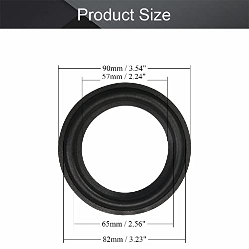Fielect 2Pcs 3.5inch/90mm Foam Speaker Edge Surround Rings Replacement Kit for Speaker Repair or DIY Black - Image 2