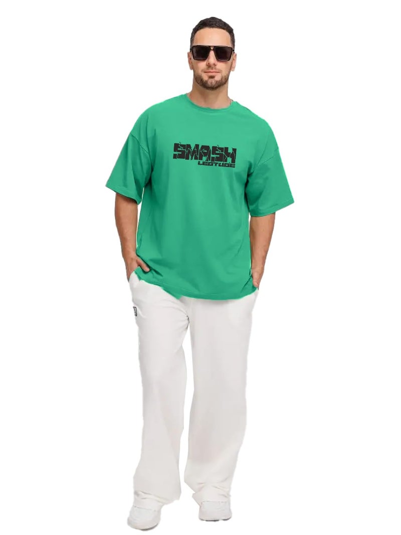 LEOTUDE Men's Cottonblend Oversized Half Sleeve Round Neck Shirt (Fs49_Rama_Hulk_P_Green_M) - Image 5