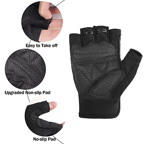 FIORETTO Fingerless Gloves, Airsoft Gloves, Half Finger Gloves for Driving, Cycling, Shooting, Hunting, Motorcycle, Climbing, Outdoor Work Black Small - Image 3