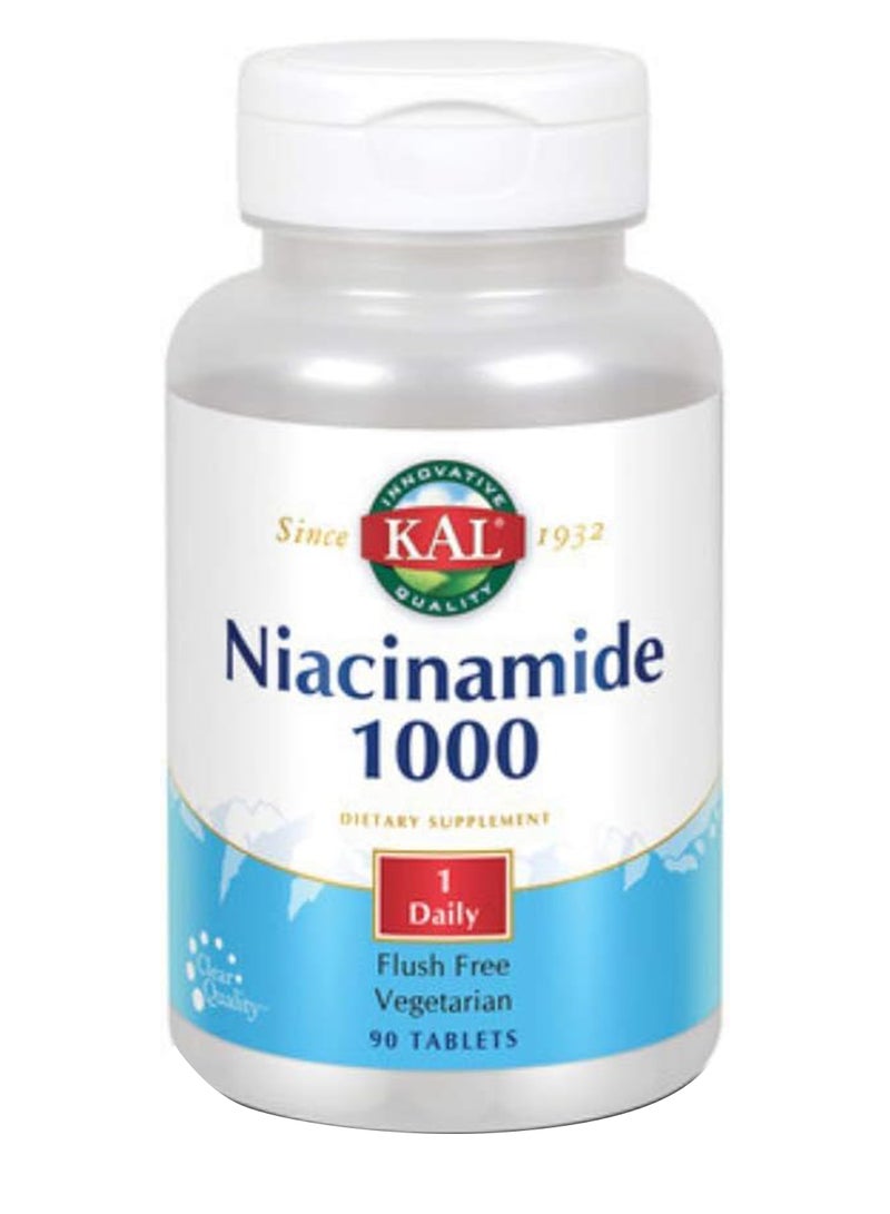 KAL 1000 Mg Niacinamide Tablets 90 Count