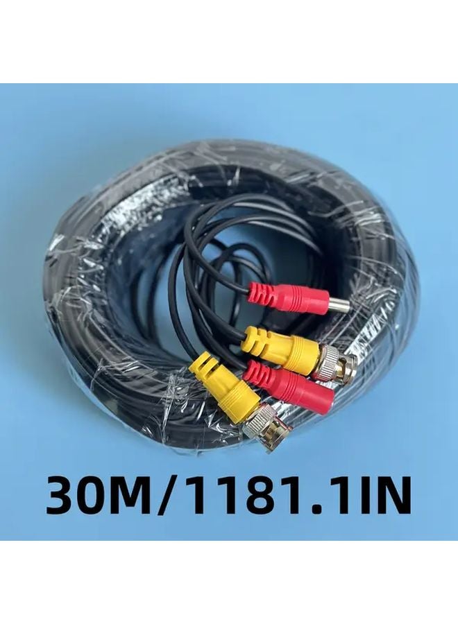 30M 1181IN AHD Security Camera Extension Cable BNC DC Coaxial Video Power Plug and Play - Image 1