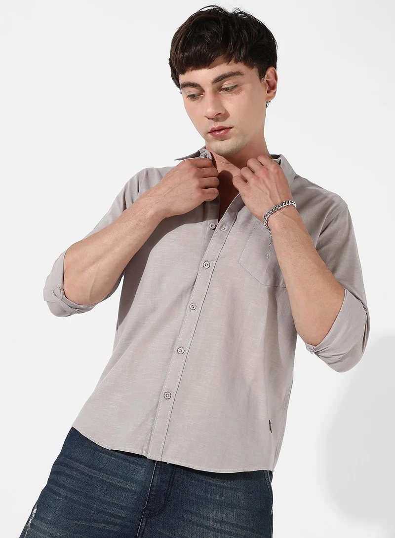 كامبوس سوترا قميص رجالي ذو قصة عادية باللون البيج