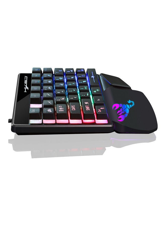 NIBEMINENT Wired RGB Gaming Mouse And Single-hand Keyboard With Portable Converter Combo Black - Image 4