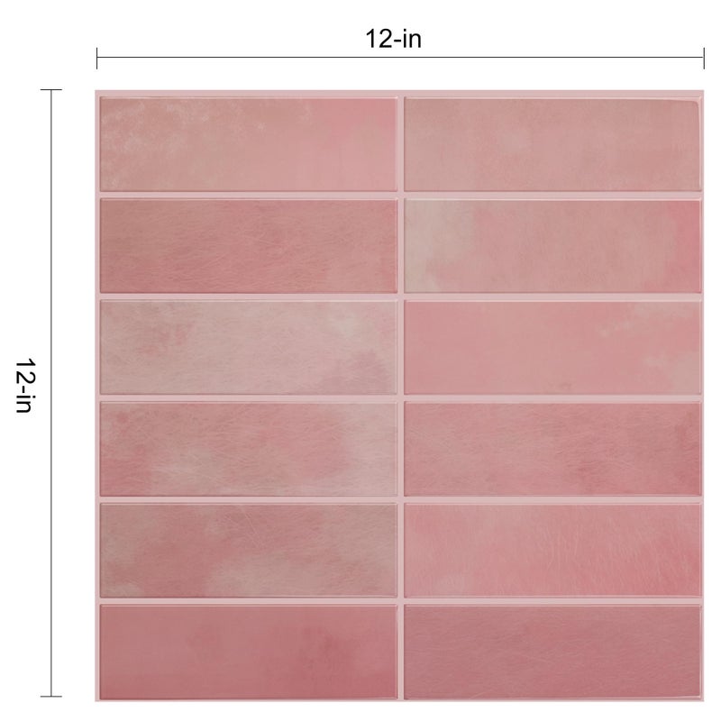SELECT LIGHTING 5 Pack Peel and Stick Backsplash Subway Tiles, Extra Thick 3D Wall Panels, Heat & Water Resistant, Easy DIY Kitchen, Bathroom, Laundry, Fireplace & Rental Home Wall DÃ©cor (12 x 12 in), Pink - Image 4