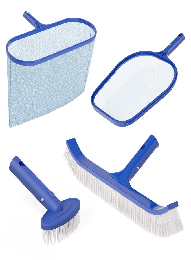 VINGLI Pool Cleaning Kit, Pools Maintenance Kits with Pool Net, Pool Brush,Skimer Net and SPA Brush for Inground & Above Ground Swimming Pools (4 in 1) - Image 1