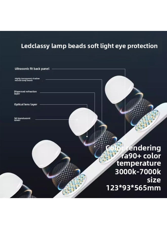 General - Mobile Phone Live Beauty Led Fill Light Desktop Photography Video Makeup Desk Lamp Three-color Temperature Integrated Row Light-Specifications:【all-in-one Single-row Fill Light】 (row Light Blue) - Image 1