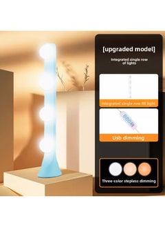 General Mobile Phone Live Beauty Led Fill Light Desktop Photography Video Makeup Desk Lamp Three-color Temperature Integrated Row Light-Specifications:【all-in-one Single-row Fill Light】 (row Light Blue)  - Image 1