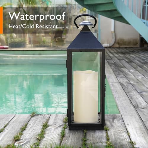 Homemory 6" x 12" Extra Large Outdoor Waterproof Candle with Auto 6-Hour Timer, Ivory Plastic Made, Long Last for Half A Year - Image 5