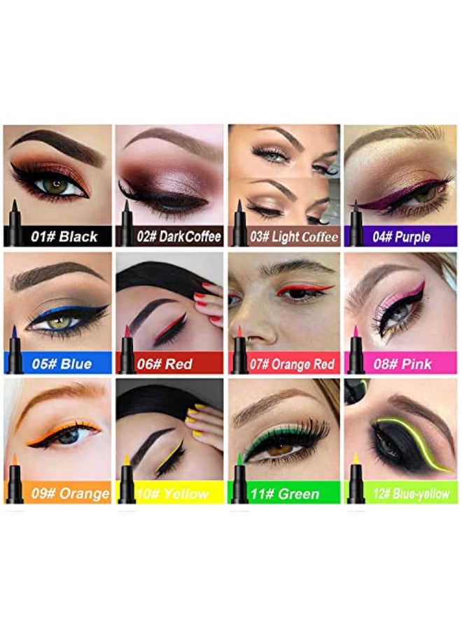 DNM Cat Eye Makeup Waterproof Neon Colorful Liquid Eyeliner Pen Make Up Comestics Longlasting Black Eye Liner Pencil Makeup Tools pink 1 - Image 4