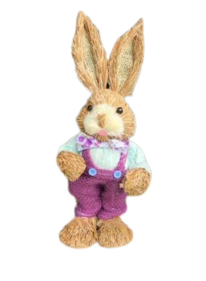 35cm Handmade Straw Rabbit Straw Bunny for Decoration Artificial Animal Home Furnishing Shop Decoration, Bunny 7 - Image 1