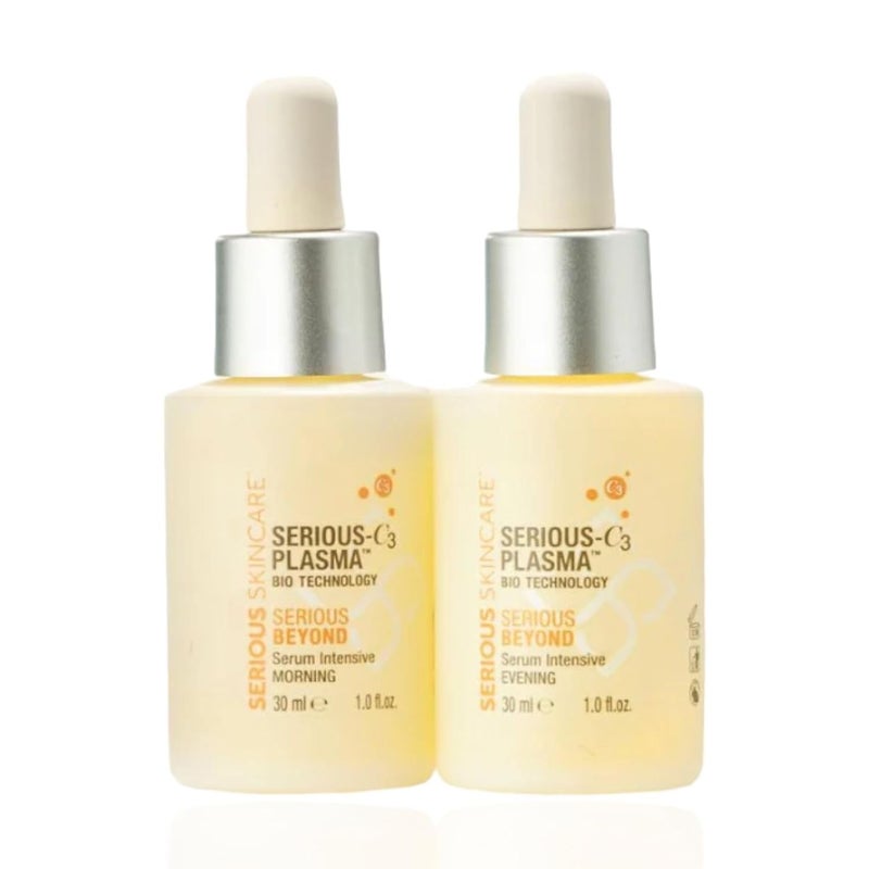 Serious Skincare Beyond Intensive Vitamin C Serum for Face 60 Day Facial Treatment for Healthy Glowing Skin and Brightening Smoothes Lines Pores and Fades Dark Spots 2 Piece AntiAging Set - Image 1