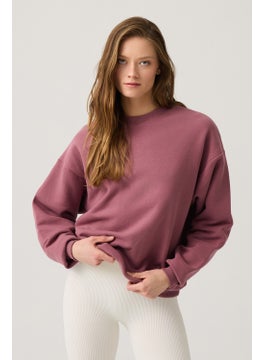 Los Ojos Claret Red Wide Cut Crew Neck Sweatshirt  - Image 1