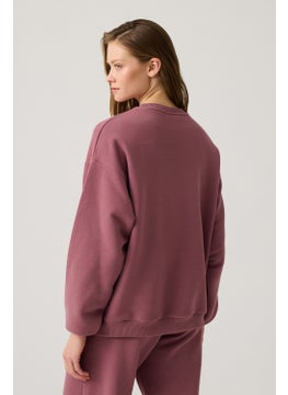 Los Ojos Claret Red Wide Cut Crew Neck Sweatshirt  - Image 3