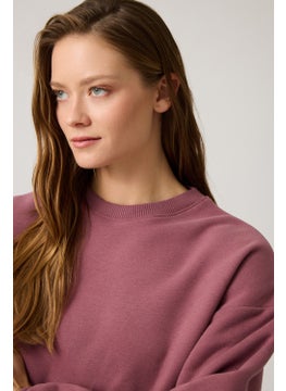 Los Ojos Claret Red Wide Cut Crew Neck Sweatshirt  - Image 4