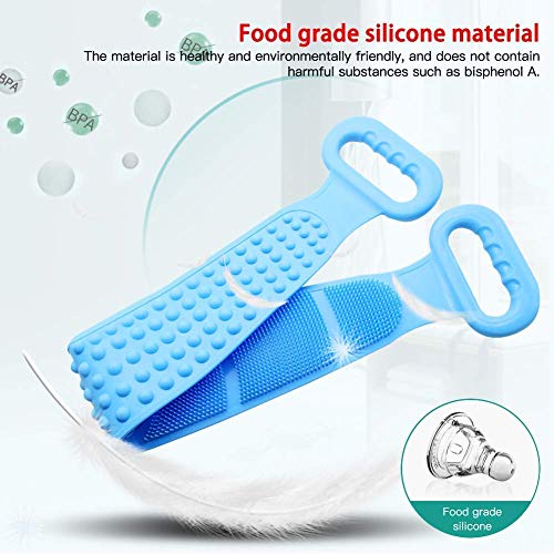 Clefairy Silicone Back Scrubber Bath Brush Washer For Dead Skin Removal Mens Womens Double Side Brush Belt For Shower Exfoliating Belt, Easy to Clean, Lathers Well (Multicolor) (Body Scrubber) (Belt) - Image 4