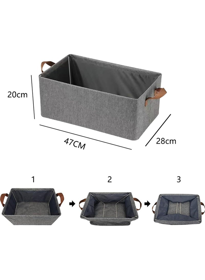 PTTIMFFM 2 Pack Foldable Fabric Storage Baskets, Large Organizer Bins with Handles for Clothing, Toys, and Home Use - Image 5