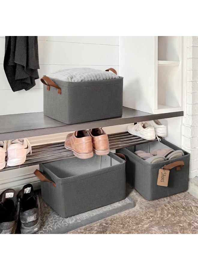 PTTIMFFM 2 Pack Foldable Fabric Storage Baskets, Large Organizer Bins with Handles for Clothing, Toys, and Home Use - Image 4