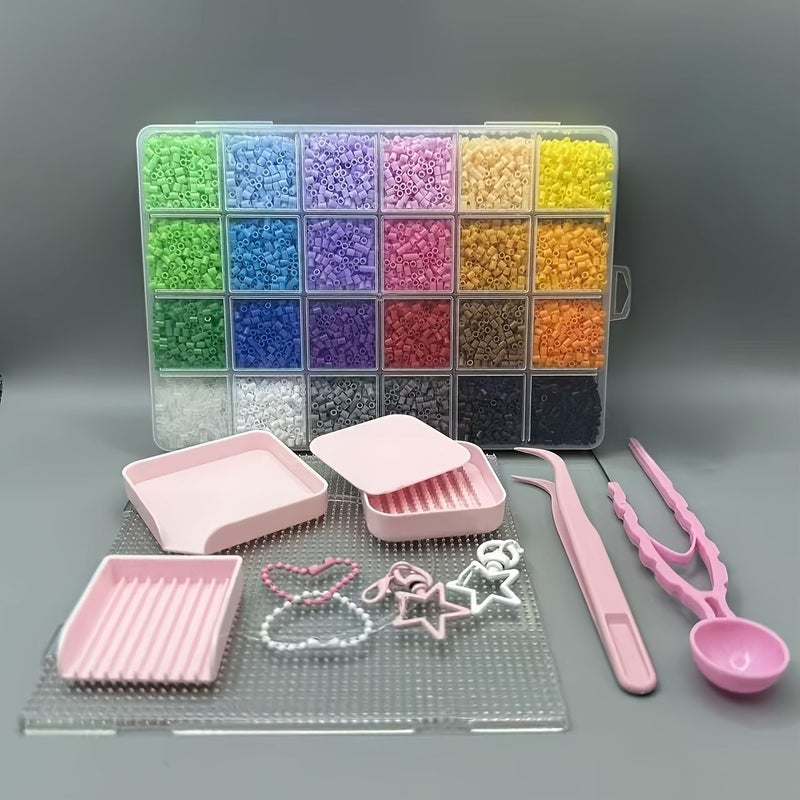 12000 48000 Pcs 2.6mm Puzzle Beads Automatic Stringing Tool No1 06gal Puzzle Bead Set Bead Scoop Bead Box Bead Needle Bead Tray Assisting Tool Large Capacity Handmade Crafts Melt Beads - Image 1
