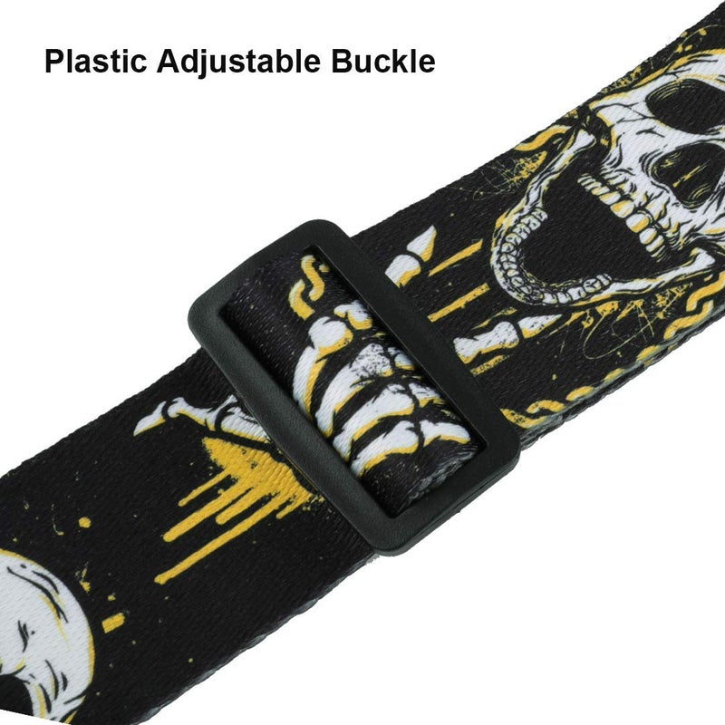 MUSTANG Guitar Strap Skulls With 2 Guitar Picks - Image 5