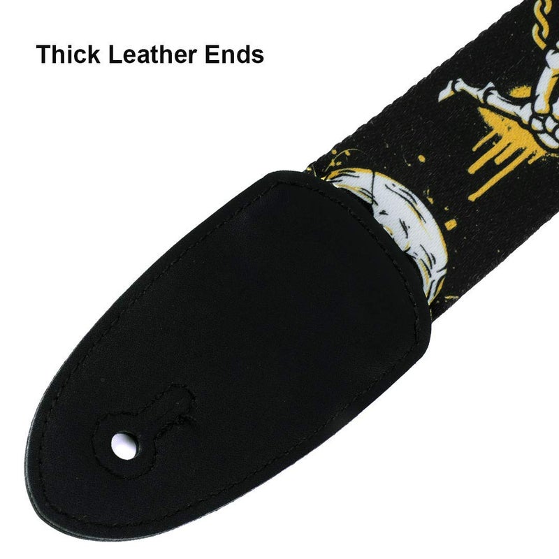 MUSTANG Guitar Strap Skulls With 2 Guitar Picks - Image 4
