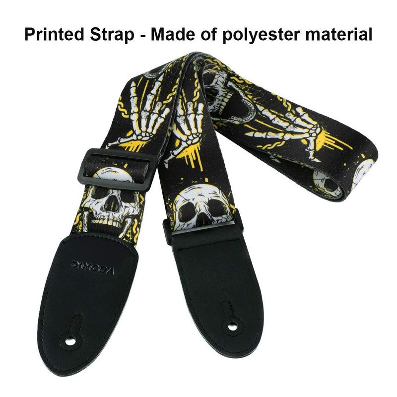 MUSTANG Guitar Strap Skulls With 2 Guitar Picks - Image 3