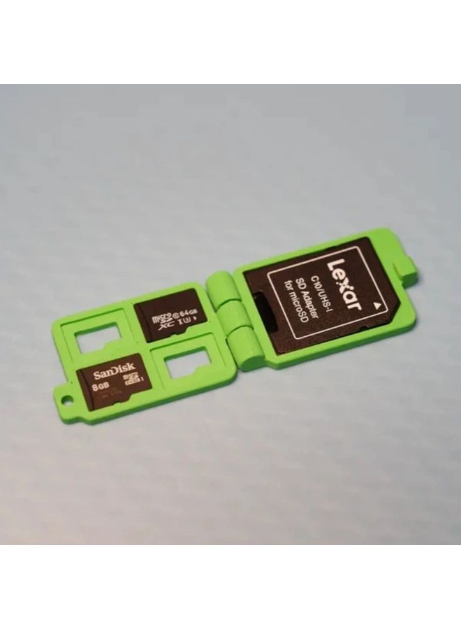 Green Micro SD Card Storage Case Scratch Resistant Compact Organizer for Phones Tablets Cameras - Image 1
