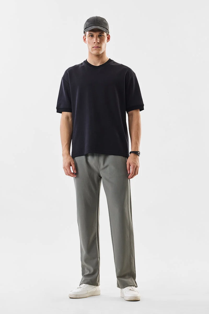 SNITCH Grey Slit Ankle Pants