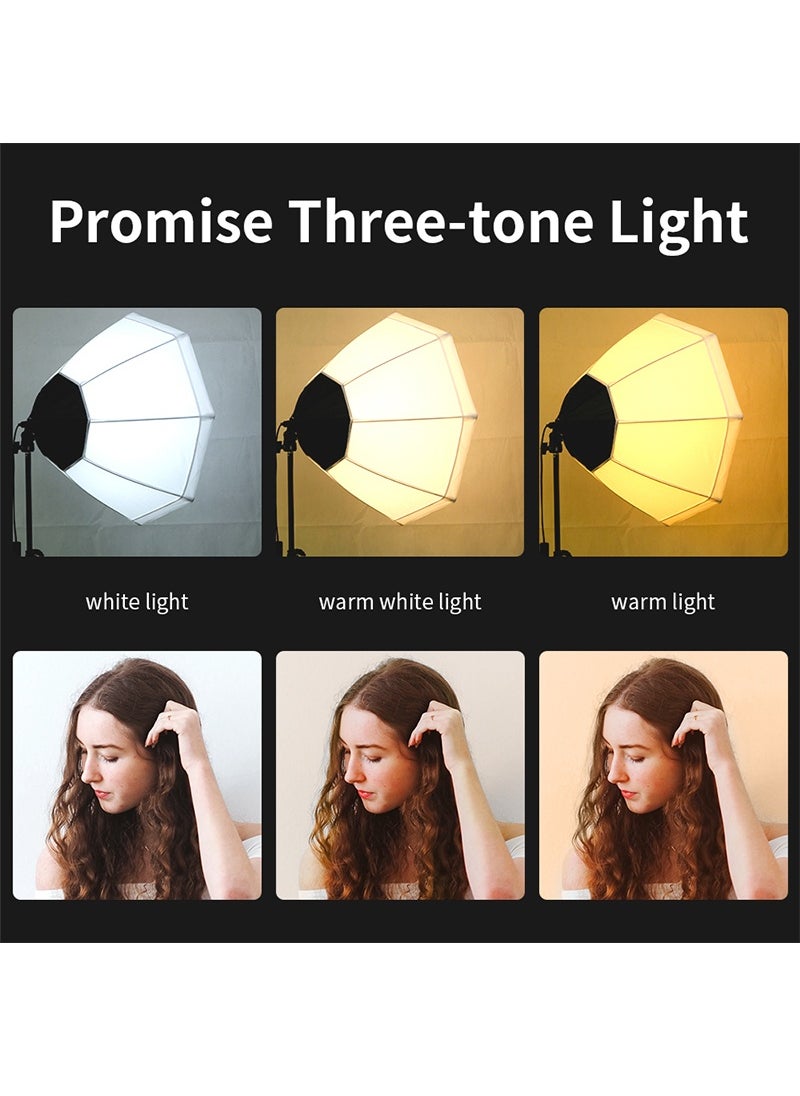 FlashHawk - Photography Softbox Lighting Kit with 2 * 200W LED 3 Colors Bulb Umbrellas Softbox and Carry Bag for Portrait Product Shooting - Image 1