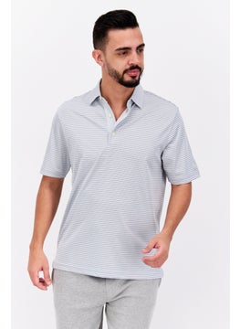 Greg Norman Men Sportswear Fit Short Sleeve Outdoor Polo Shirt, Grey  - Image 1
