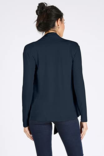 Simlu Womens Open Drape Cardigan Reg and Plus Size Cardigan Sweater Long Sleeves - USA ,Navy ,Large - Image 4