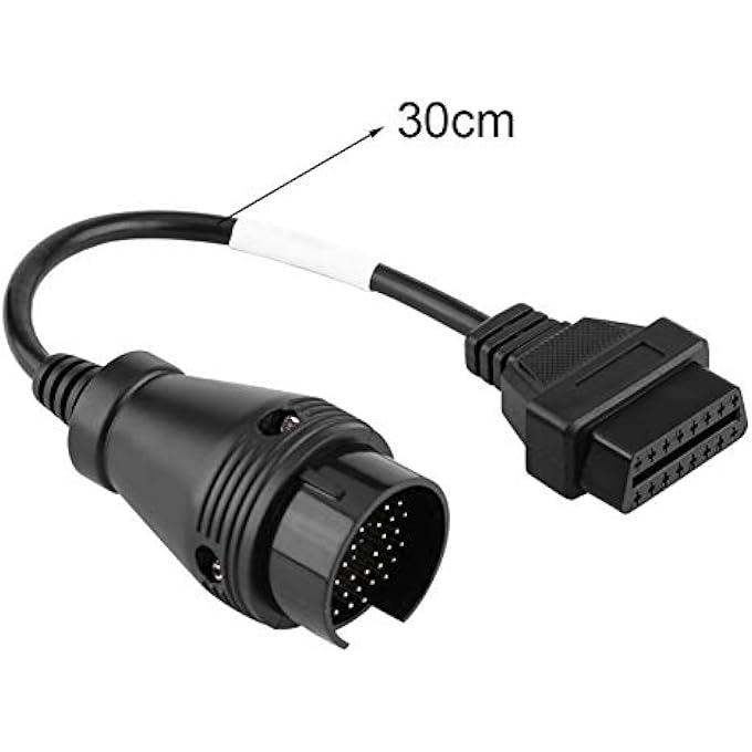 rayihni 38 PIN TO 16 PIN CABLE, ADAPTER CONNECTOR DIAGNOSTIC CABLE FOR TRUCK, FLEXIBILITY AND DURABILITY, ABS MATERIAL, BLACK COLOR, 30CM LENGTH - Image 3