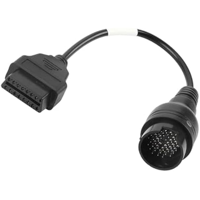 rayihni 38 PIN TO 16 PIN CABLE, ADAPTER CONNECTOR DIAGNOSTIC CABLE FOR TRUCK, FLEXIBILITY AND DURABILITY, ABS MATERIAL, BLACK COLOR, 30CM LENGTH - Image 1