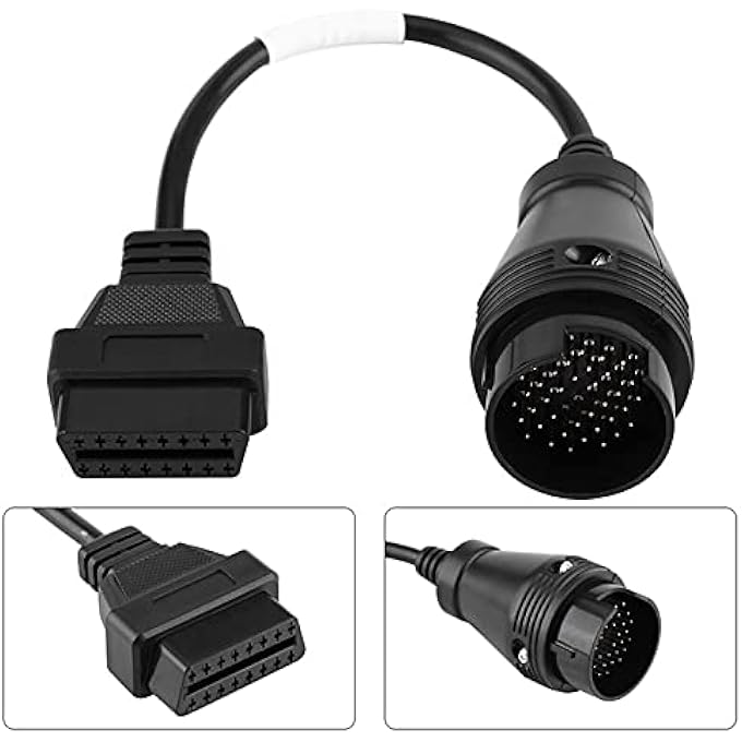 rayihni 38 PIN TO 16 PIN CABLE, ADAPTER CONNECTOR DIAGNOSTIC CABLE FOR TRUCK, FLEXIBILITY AND DURABILITY, ABS MATERIAL, BLACK COLOR, 30CM LENGTH - Image 2