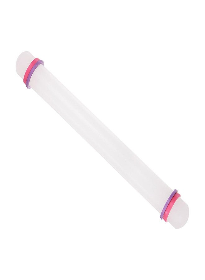CoCud Fondant Rolling Pin, 13" Length, PP Plastic Non-Stick Guide Rings Fondant Roller Dough Roller - (Applications: for Baking Clay DIY) - Image 1