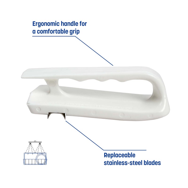 Sparta San Jamar Cutting Board Refinisher Cutting Board Scraper with Grooved Handle for Kitchen and Restaurants, Plastic, 6.5 x 2.5 Inches, White - Image 4