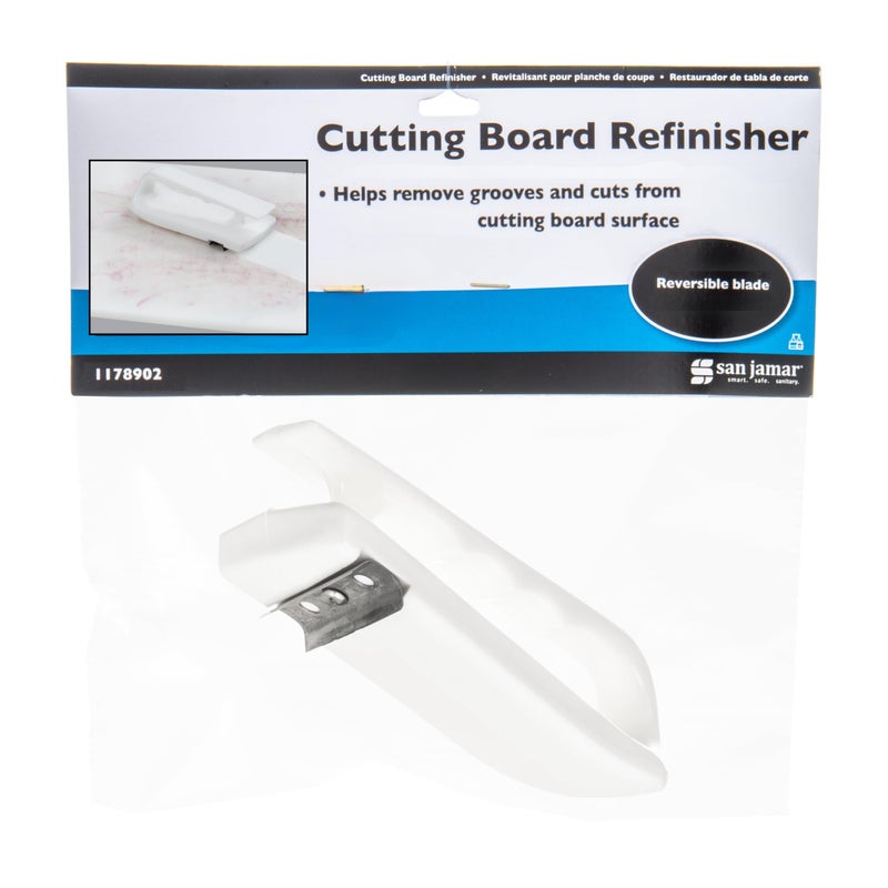 Sparta San Jamar Cutting Board Refinisher Cutting Board Scraper with Grooved Handle for Kitchen and Restaurants, Plastic, 6.5 x 2.5 Inches, White - Image 1
