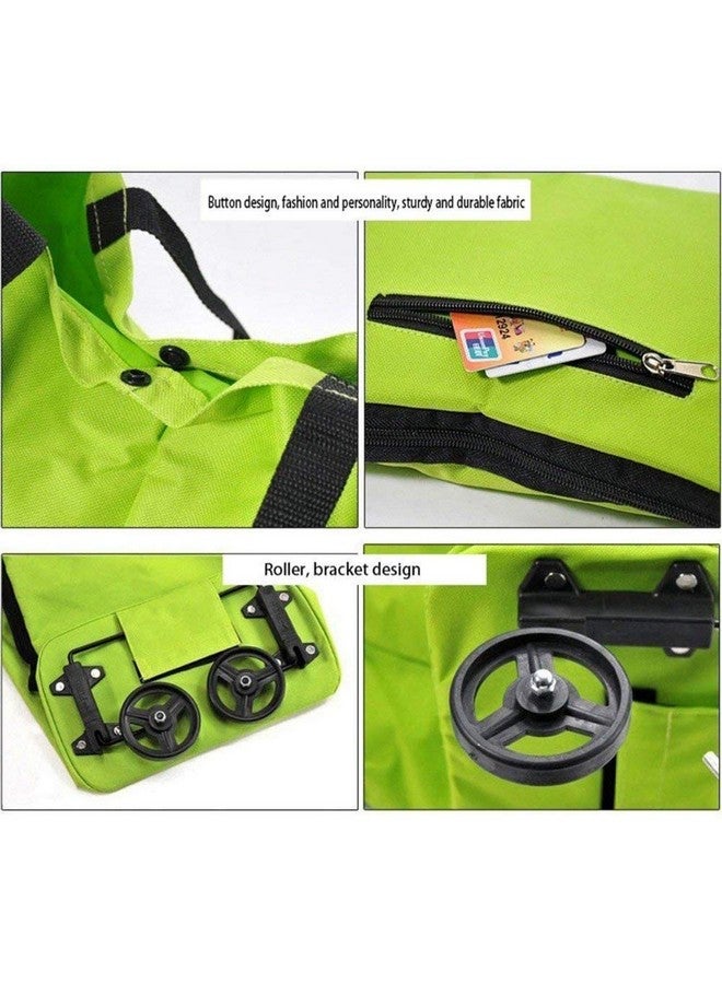 Varahry Foldable Shopping Trolley Bag with Wheels Light Weight Folding Travel Luggage Bag/Vegetable, Grocery, Shopping Trolley Carry Bag (Color and Design May Vary As Per Availability Multicolor) - Image 5