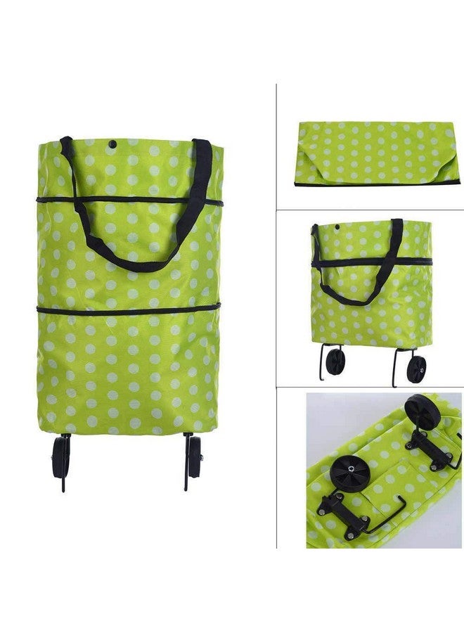 Varahry Foldable Shopping Trolley Bag with Wheels Light Weight Folding Travel Luggage Bag/Vegetable, Grocery, Shopping Trolley Carry Bag (Color and Design May Vary As Per Availability Multicolor) - Image 3