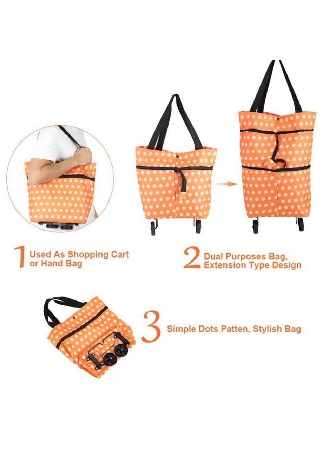 Varahry Foldable Shopping Trolley Bag with Wheels Light Weight Folding Travel Luggage Bag/Vegetable, Grocery, Shopping Trolley Carry Bag (Color and Design May Vary As Per Availability Multicolor) - Image 4