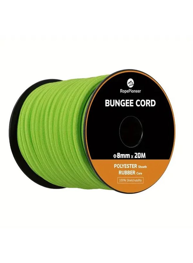Neon Green Heavy Duty Bungee Cord 8mm 787 Inch 150lb Capacity UV Resistant for Camping Boat Luggage - Image 1