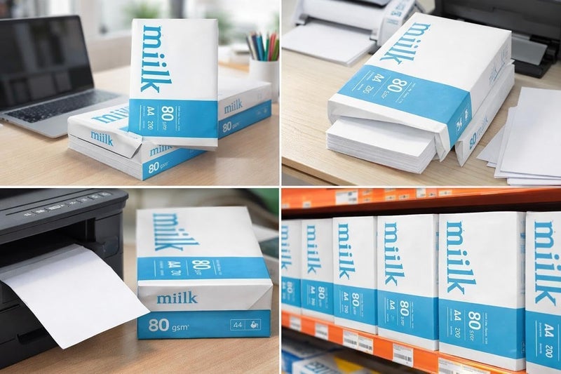 Milk A4 Copy Paper, 80 gsm, 500 Sheets, White, 2 Pack for Printing and Office Use - Image 3