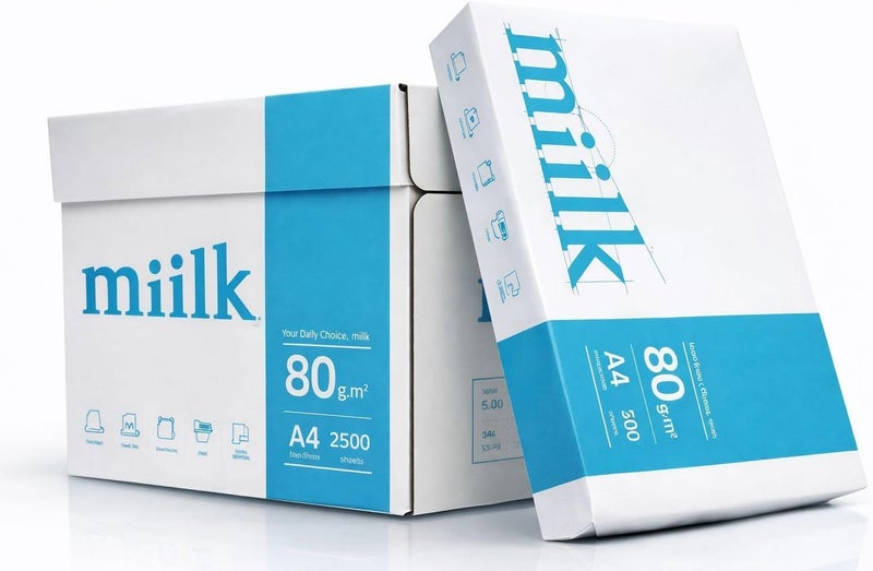 Milk A4 Copy Paper, 80 gsm, 500 Sheets, White, 2 Pack for Printing and Office Use - Image 5