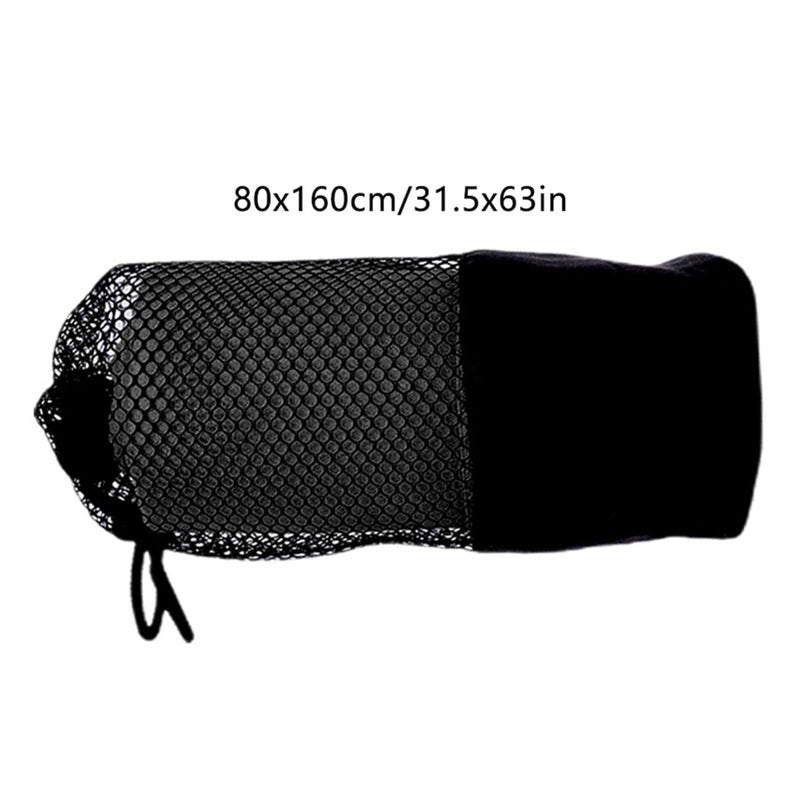 Extra Large Quick Dry Microfiber Bath Towel 80x160cm Black with Storage Bag for Beach Yoga Fitness - Image 5