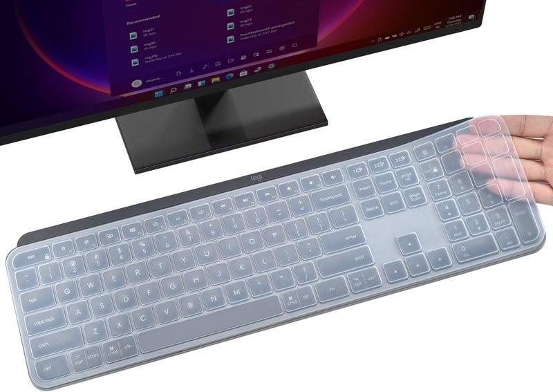 غطاء لوحة المفاتيح من السيليكون لـ Logitech MX Keys S و MX Keys Advanced Illuminated Wireless Keyboard، واقي لوحة المفاتيح Logitech Craft Advanced Wireless Keyboard، (لا يناسب MX Keys S for Mac)، شفاف - Image 1