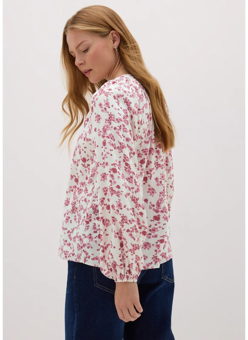 Matalan Pink Ditsy Floral Popover Blouse