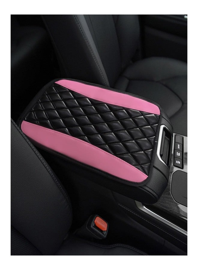 Ohleats Car Center Console Cushion Pad, PU Leather Waterproof Auto Armrest Box Cover Protector, Comfortable Armrest Seat Box Cover Mat, Universal Car Accessories for SUV Truck (Pink) - Image 1